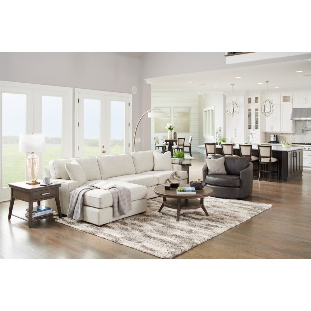 LaZBoy Paxton 3Seat Chaise Sectional with Wide Chaise and Comfort